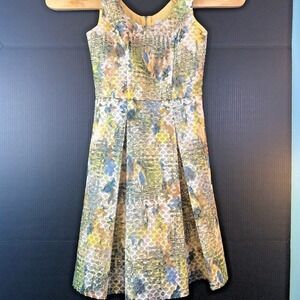 New York & Company Fit & Flare Dress Sleeveless Pleated Party Dress [Size‎ 0]
